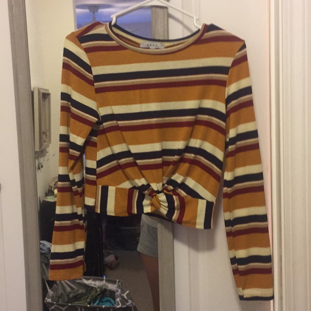 Cropped striped shirt